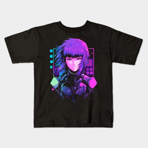 Major Motoko Kids T-Shirt by NeonOverdrive